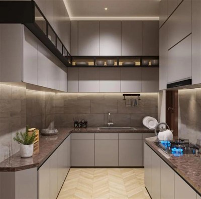 Dulap de bucătărie cu panou de fagure din aluminiu